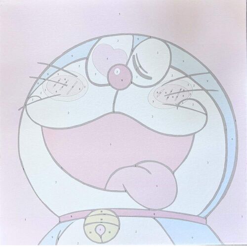 Sada maľovania podľa čísel pre deti, s roztomilou kreslenou postavičkou, 30x30cm