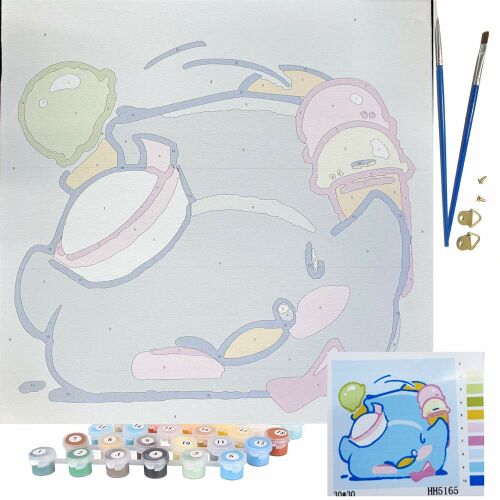 Maľovanie podľa čísel, obrázky s rámikmi, štetcami, 30x30, obrazy pre deti 126377447