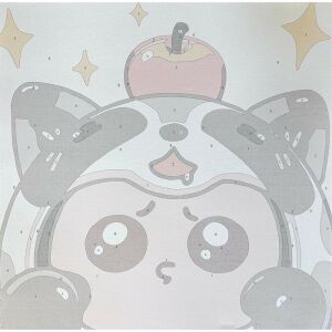 Sada na maľovanie podľa čísel pre deti, roztomilý panda s jablkom na hlave, plátno 30x30cm - Súpravy na maľovanie podľa čísel
