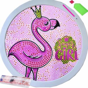 Gyémántfestő Készlet - Flamingo - Kerek - 20x20cm