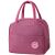 Rózsaszín hőszigetelt ebédtáska cipzárral, fogantyúkkal és egy elülső zsebbel, panda logóval