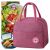 Rózsaszín ebédtáska salátával és ételtartóval, szigetelt pikniktáska