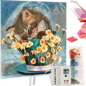 Kit de șevalet cu mozaic pentru pictură cu diamant pentru broderie cu diamant 21x25cm pentru copii 126377689 - Puzzle-uri diamant jigsaw