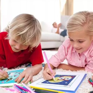 Zestaw do malowania diamentami i haftu diamentowego na sztalugach dla dzieci, 21x25 cm 145588063 - Sztuka i hobby