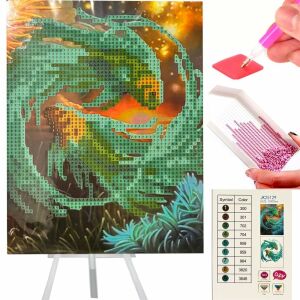 Комплект за диамантена картина с диамантена бродерия и мозайка 15x20 см за деца 126377732 - Изкуства и хобита