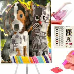 Kit de șevalet cu mozaic pentru pictură cu diamant pentru broderie cu diamant 15x20cm pentru copii 126377824 - Puzzle-uri diamant jigsaw