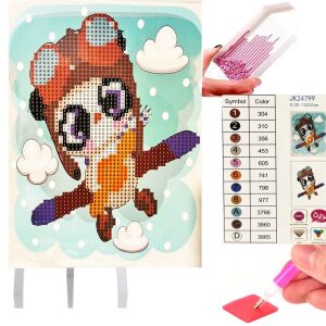 Комплект за диамантена картина с диамантена бродерия и мозайка 15x20 см за деца 126377831 - Изкуства и хобита