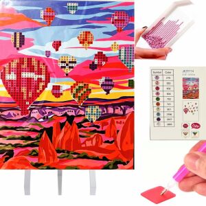 Комплект за диамантена картина с диамантена бродерия и мозайка 15x20 см за деца 126377844 - Изкуства и хобита