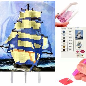 Gyémántfestő Készlet - Hajó Motívum - 15x20cm