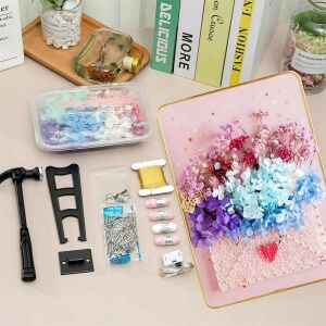 Kreatívna sada na čipkovanie, vyšívanie, LED obraz v ráme 21x30 cm