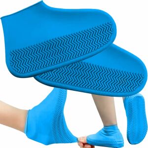 Wodoodporne ochraniacze na buty, niebieskie silikonowe ochraniacze na buty, antypoślizgowe ochraniacze na buty przeciwdeszczowe, rozmiar M - Ochraniacze na buty