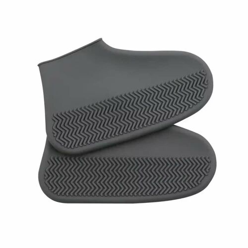 Pereche de huse impermeabile pentru pantofi, gri, marimea M, cu talpa antiderapanta