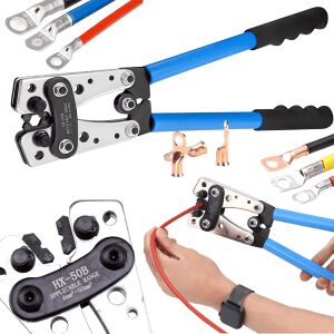 Scule de crimpare pentru manșoane de capăt de cablu, conectori de cabluri, presare 6-50mm awg, cu exemple de utilizare - Clește