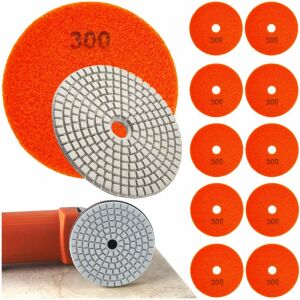 Disc de lustruit diamantat 10x 80 mm pentru șlefuirea plăcilor de lut de piatră cu Velcro 300 126378802 - Accesorii pentru unelte