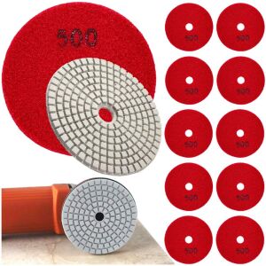 Disc de lustruit diamantat 10x 80 mm pentru șlefuirea plăcilor de lut cu velcro 500 126378807 - Accesorii pentru unelte