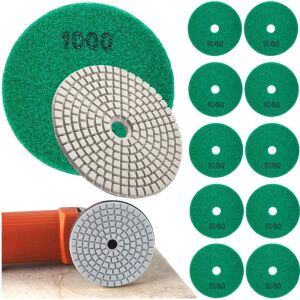 Disc de lustruit diamantat 10x 80 mm pentru șlefuirea plăcilor de lut de piatră cu Velcro 1000 126378831 - Accesorii pentru unelte