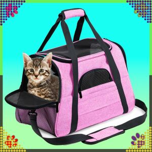 Ružový prepravný box pre zvieratá s mačkou vo vnútri - Chov zvierat