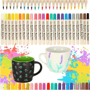 Markery do tkanin akrylowe, pisaki filcowe w kamieniu, wodoodporne pisaki DIY, 24 szt. 126379280 - Marker akrylowy