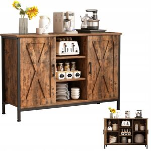 Vintage Sideboard mit offenen Regalen und kleinem Anwendungsbeispiel - Wohnzimmermöbel