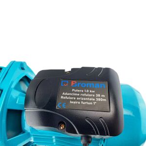 Broman CPM158 vízszivattyú, 1000W, 38m emelőmagasság, 380m vízszintes kisülés, 1 hüvelykes tömlő kimenet - Broman
