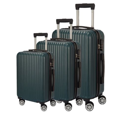 Dollcini, Világjáró Bőrönd 3db set, 28"24"20", 528296_D_3db, Sötétzöld