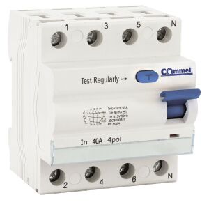 Releu Commel Fi 63A 4P 30mA, întreruptor 6kA 126380468 - Întrerupătoare de circuit