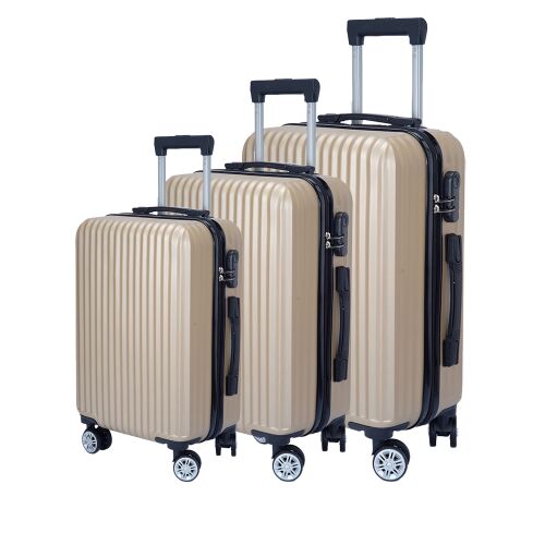 Dollcini, Világjáró Bőrönd 3db set, 28"24"20", 528297_D_3db, Arany