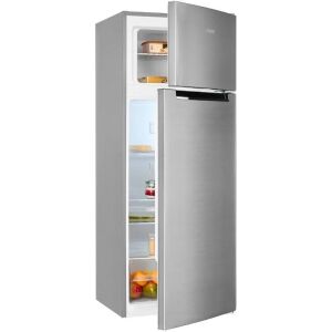 Exquisit hűtőszekrény, teljes űrtartalom 206 liter, magasság 143 cm, 4 csillagos fagyasztó, zöldség-gyümölcs rekesz, 4 üvegpolc, LED belső világítás, mechanikus hőmérséklet szabályzó, állítha