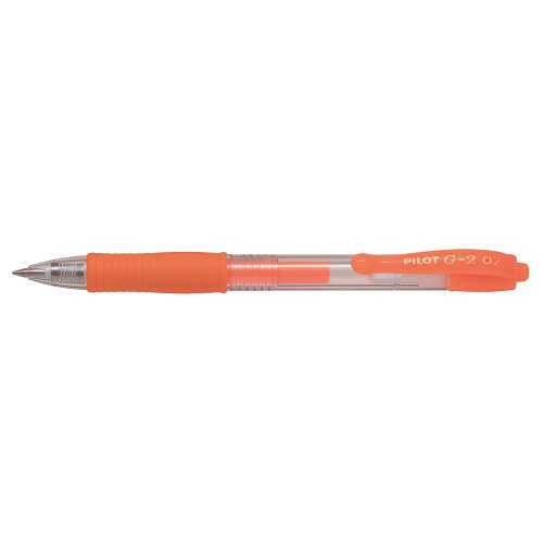 Gélové pero 0,7 mm, gombík pilot g-2, farba písania neónovo oranžová