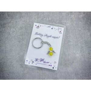 Boldog Anyák napját sárga angyal medálos kulcstartó 126385706 - Ajándék kulcstartó