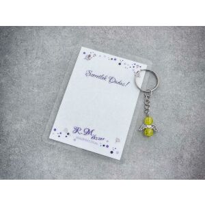 Szeretlek Dadus sárga angyal medálos kulcstartó 126385704 - Ajándék kulcstartó