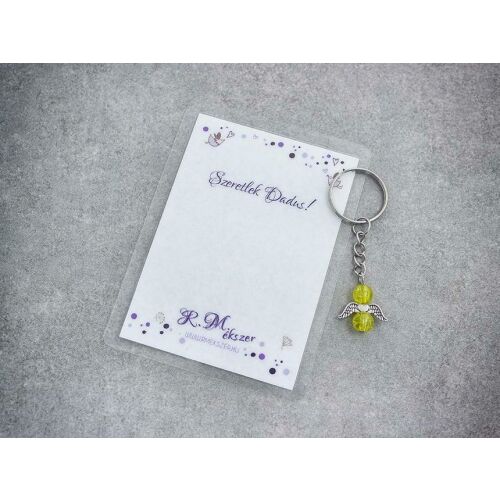 Szeretlek Dadus sárga angyal medálos kulcstartó 126385704