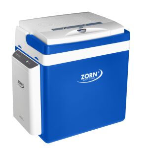Frigider portabil Zorn Z26 LNE, albastru și alb, cu baterie externă - Mini-frigidere