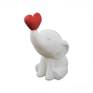 Dekostatuette Sani, Elefant 92 x 62 x 123 mm, weiß/rot 126396762 - Ziergegenstände