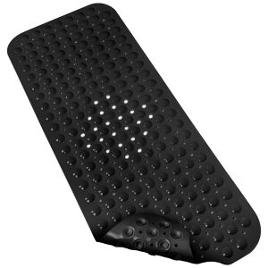 Covoraș de baie anti-alunecare FizioTab negru cu ventuze - Antialunecare și mâner