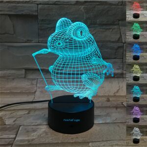 FizioTab 3D Broască LED Lampă de Noapte iluminată în albastru cu variații de culoare - Lămpi decorative