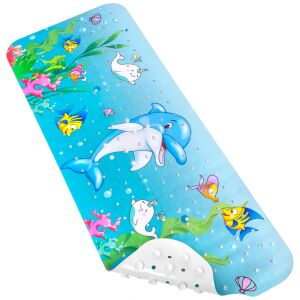 FizioTab Delfines Kádszőnyeg, 100x40 cm, csúszásgátló, színes delfin mintával - Otthoni betegápolás