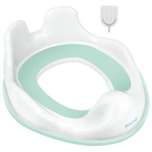 FizioTab Nyúl Zöld és Fehér WC Szűkítő Fogantyúkkal és Akasztóval - WC szűkítő