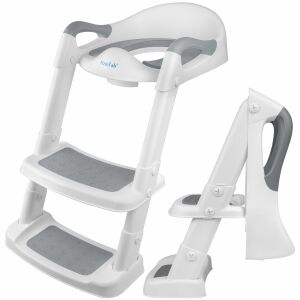 FizioTab összecsukható WC szűkítő létrával, csúszásmentes lépcsőkkel és ábécé mintával - WC szűkítő