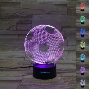 Lampă 3D Iluzie FizioTab Light - Design Minge de Fotbal, Lampă de Noapte cu Schimbare de Culoare - Lămpi decorative