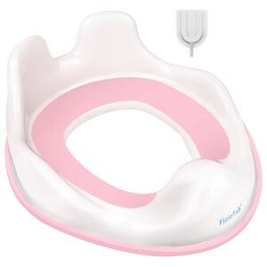 FizioTab rózsaszín nyúl gyermek WC szűkítő fogantyúkkal és akasztóval - WC szűkítő
