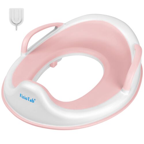 FizioTab rózsaszín gyerek WC szűkítő fogantyúkkal és akasztóval