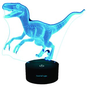 FizioTab Velociraptor 3D LED lampă de noapte strălucind albastru - Lămpi decorative