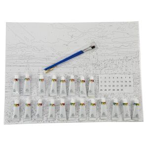 Maľovanie podľa čísel, obraz s rámom, sada na maľovanie, štetce, plátno 40x50 126404436 - Súpravy na maľovanie podľa čísel