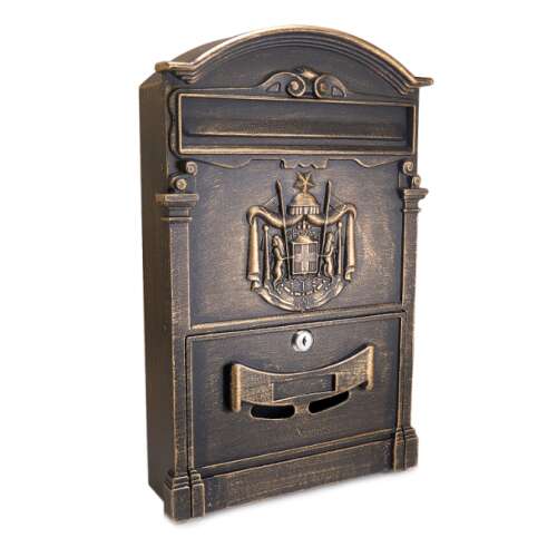 STR 252261 bronze aluminum mailbox with decorative design