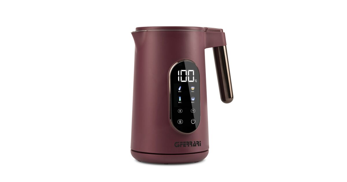 G3 Ferrari G10205 Waterkoker Tisaniere Tech, 1,7 Liter, 4 Vooraf Ingestelde Programma S Touchscreen Display Instelbare Temperatuur Basis Met 360 Graden Rotatie Matcha Thee Witte Thee 3586096096