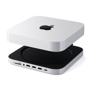 Satechi Stand & Hub - Ständer und Hub für Mac Mini/Studio (USB-C 3.2, USB-A 3.2, 2x USB-A 3.0, 3,5-mm-Buchse, Micro-/SD-Anschluss, NVME/M.2 SATA SSD) 126453891 - Satechi