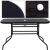 Springos® black garden table with tempered glass top, 120x70x70cm