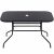 Springos® black garden table with tempered glass top, 120x70x70cm
