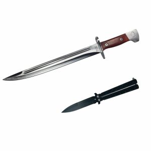 Set baioneta Navy, Spear Point si cutit balisong, butterfly, Spear Point, 32 cm 140742358 - Vânătoare